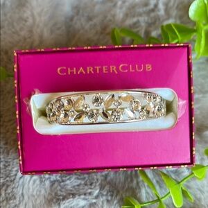 Charter Club Silver and Gold Floral Bracelet